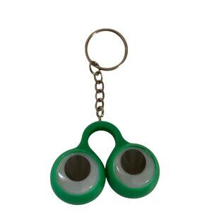 Green Googly Eyes‎ Keychain With Metal Chain & Ring